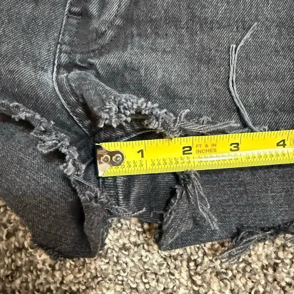 BDG Mom High Rise Baggy Black Gray Denim Shorts 25 Grunge Retro 90s